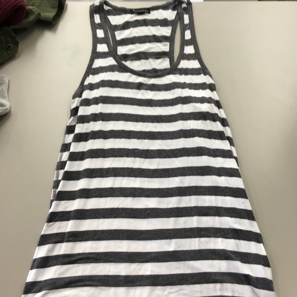 Black and white striped tank top